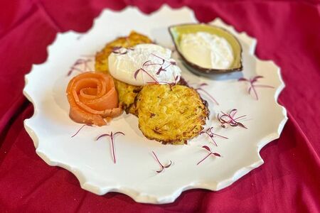 Драники с лососем