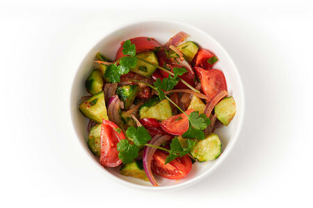 Овощи с кахетинским маслом и красной аджикой