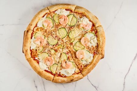 С креветками, цукини и страчателлой