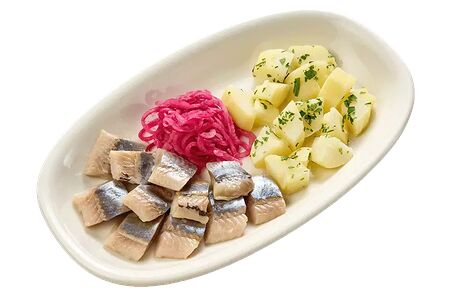 Сельдь с отварным картофелем