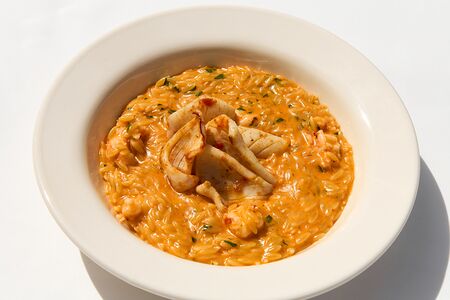 Орзо с морепродуктами и пармезаном