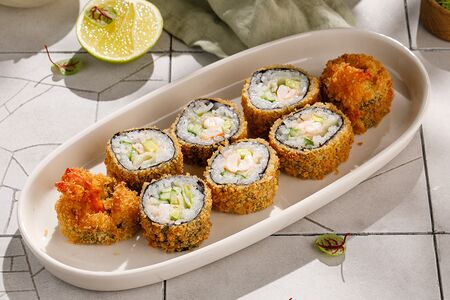 Ролл с креветками в кляре