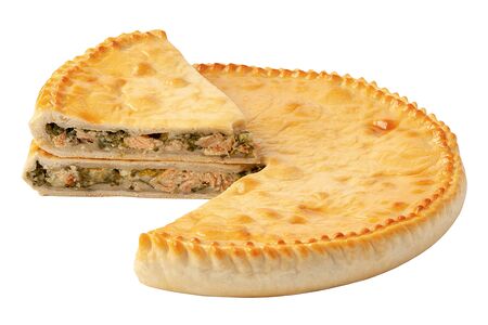 Осетинский пирог с горбушей, шпинатом и сыром