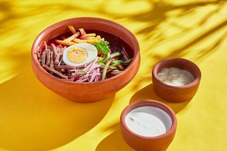 Окрошка на айране или квасе