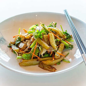 Баклажаны с чесноком в соусе