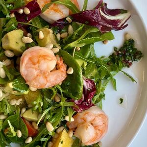 Креветка, авокадо, апельсин