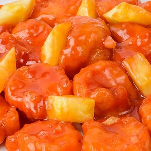 Креветки с ананасом 