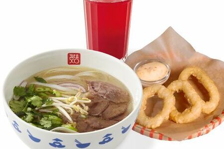 Комбо №4: Суп на выбор, Кольца Кальмара (3 шт.), Морс