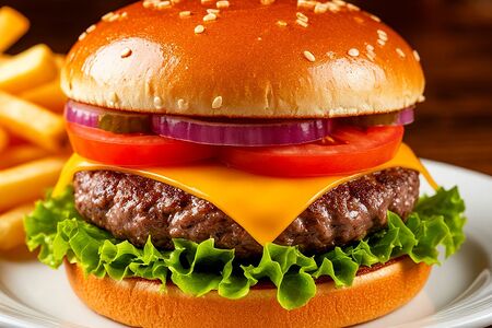 Бургер с говядиной и сыром