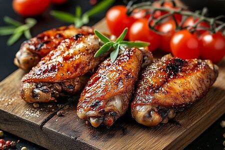 Куриные крылышки, жаренные на мангале