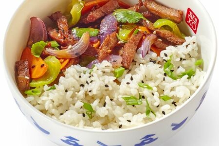 Рис на пару с говядиной