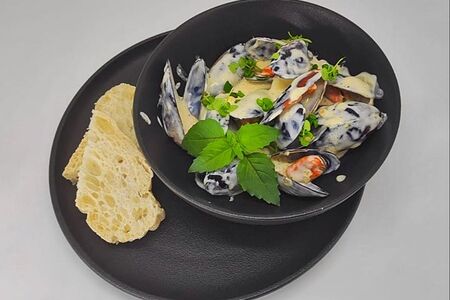 Мидии в сливочном соусе