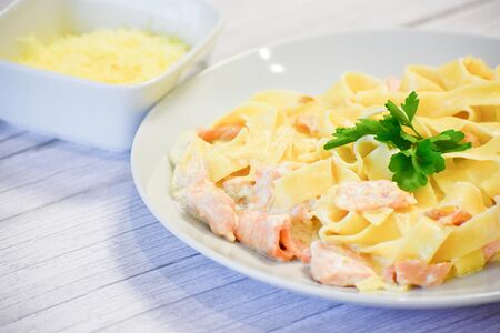 Паста с лососем