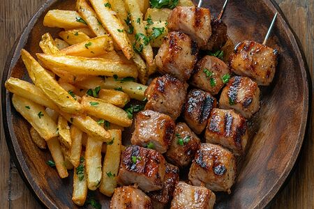 Комбо №3 Шашлык из свиной шеи и фри 