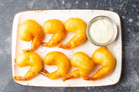 Тигровые креветки в кляре 