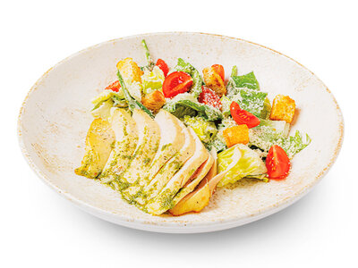 Мини-салат Цезарь с курицей