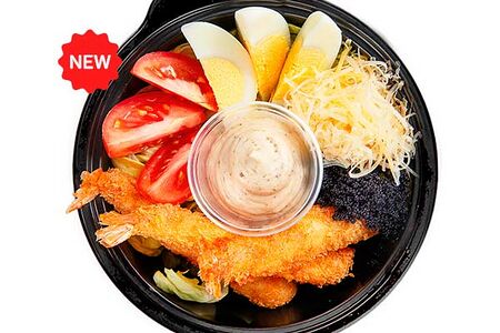 Цезарь с креветкой темпура