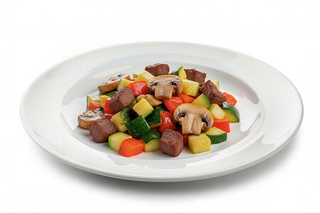 Теплый салат из телятины