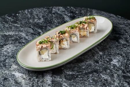 Сливочный угорь с печеным яблоком 