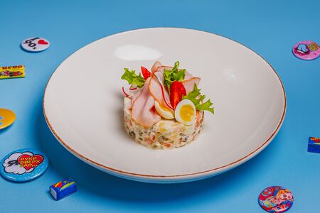 Оливье с грудинкой