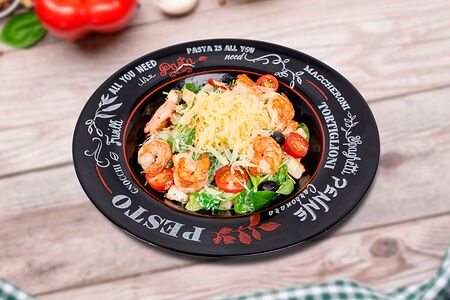 Салат Цезарь с креветками