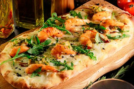 Пицца Креветки с устричным соусом
