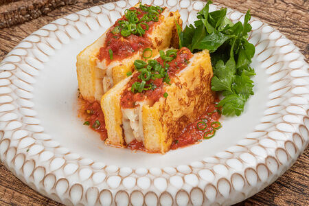 Гренка с курицей и сыром