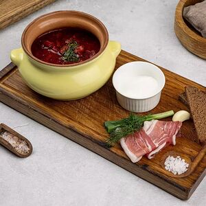 Борщ с говядиной и салом