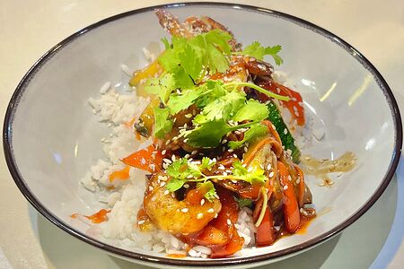 Рис по-тайски с креветками 