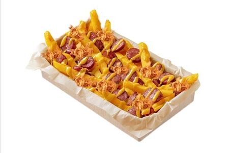 Фри картофель с колбасками чеддер