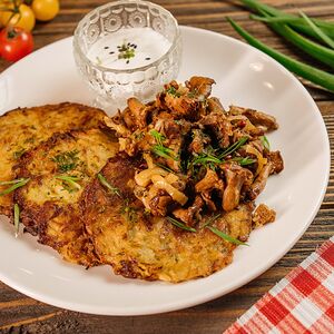 Драники с лисичками 