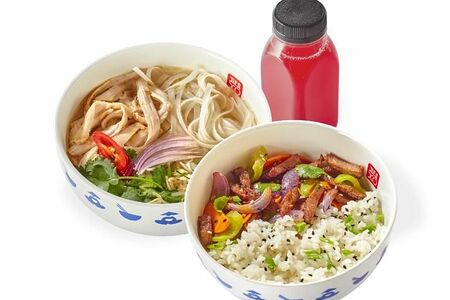 Ланч №8: суп, Рис с говядиной, Морс