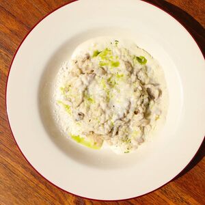 Ризотто с грибами и муссом из пармезана