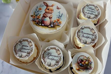  Бенто-торт и капкейки Пасха