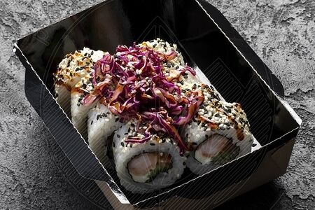 Самурай с креветкой и слабосоленым лососем