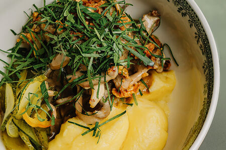 Бефстроганов с картофельным пюре