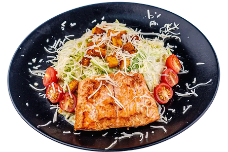 Салат Цезарь с сёмгой