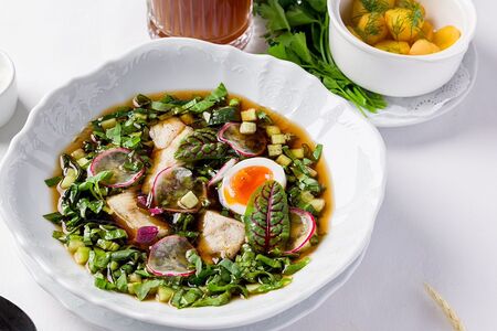 Ботвинья из судака на квасе