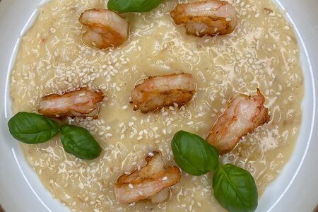 Ризотто c креветками в азиатском стиле