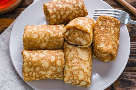 Блинчик с вареной сгущенкой