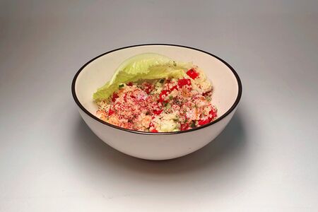 Табуле, маринованная креветка