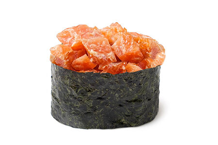 Гункан с копченым лососем