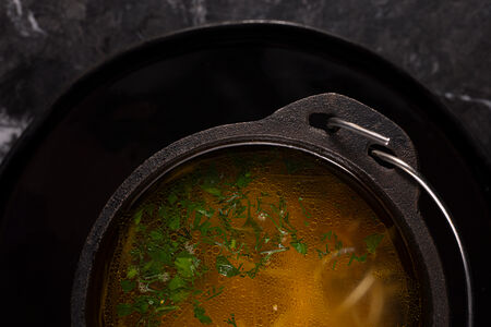 Суп куриный с домашней лапшой