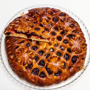 Пирог с яблоком и клюквой