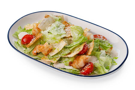 Салат Цезарь с креветками