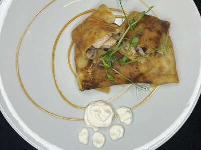 Блинчики с курицей и грибами