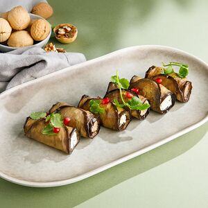 Рулетики из баклажанов с начинками ассорти