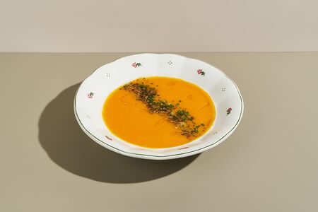 Тыквенный суп с креветками