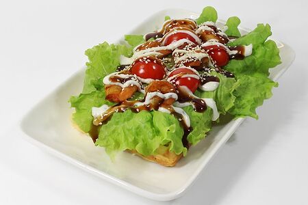 Вафля с королевскими креветками