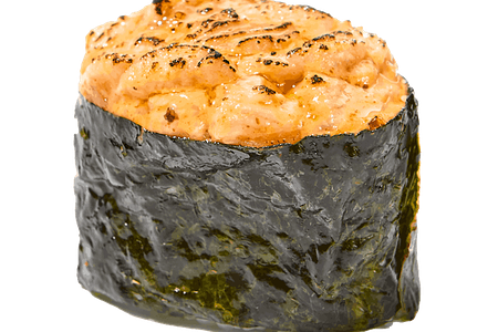 Опаленный гункан с креветкой